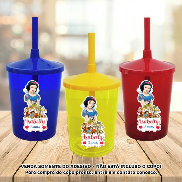 Adesivo para Copo Caneca Long Drink Twister Branca de Neve