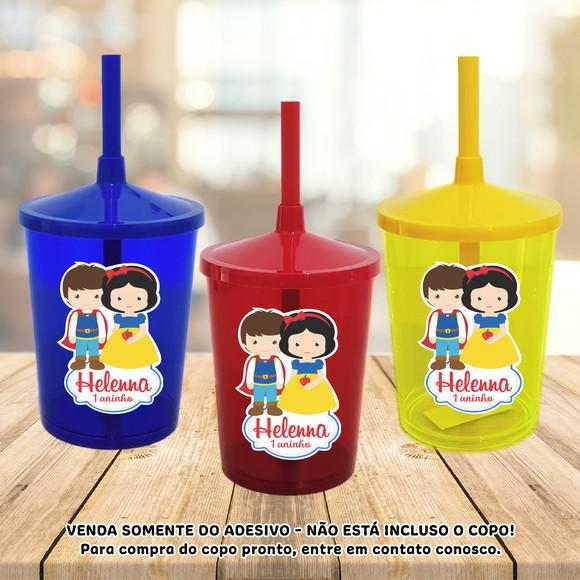Adesivo para Copo Caneca Long Drink Twister Branca de Neve