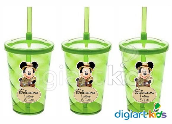 Adesivo para Copo 400ml Mickey Safari