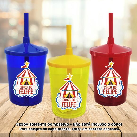 Adesivo para Copo Caneca Long Drink Twister Circo