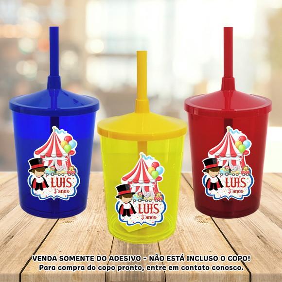Adesivo para Copo Caneca Long Drink Twister Circo