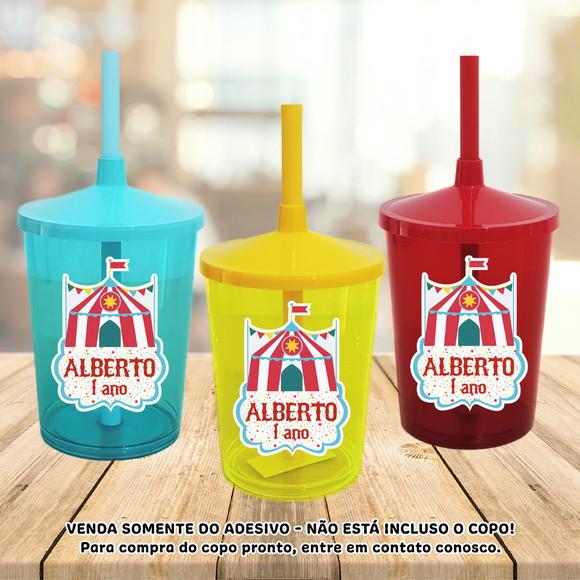 Adesivo para Copo Caneca Long Drink Twister Circo