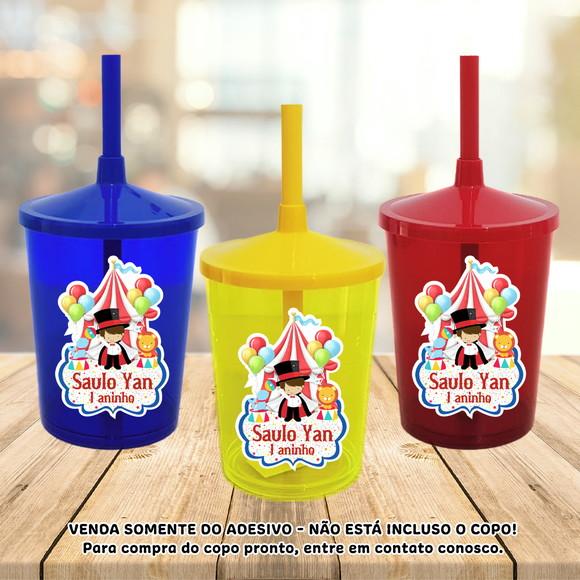 Adesivo para Copo Caneca Long Drink Twister Circo