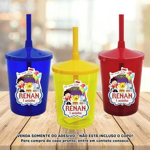 Adesivo para Copo Caneca Long Drink Twister Circo