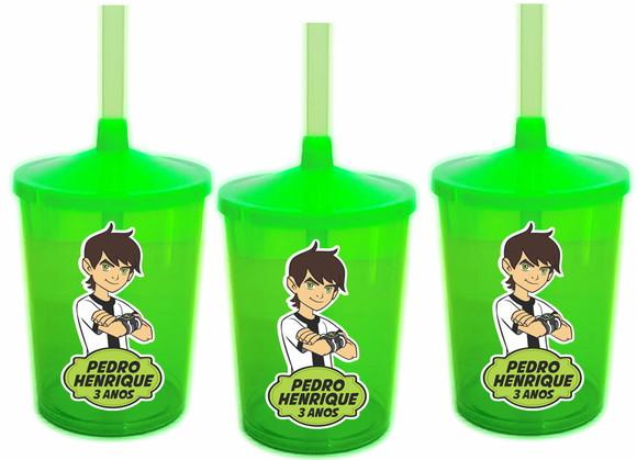 Adesivo para Copo com Canudo Ben10