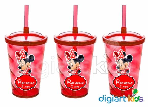 Adesivo para Copo com Canudo Shake Twister Minnie