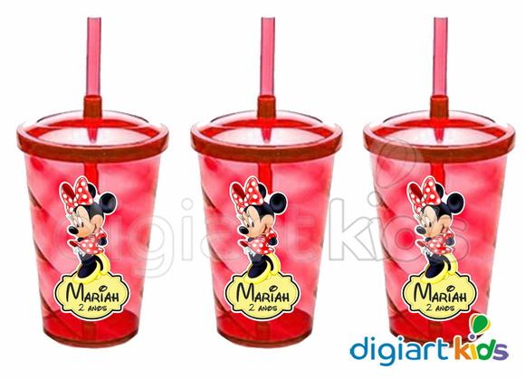 Adesivo para Copo com Canudo Shake Twister Minnie