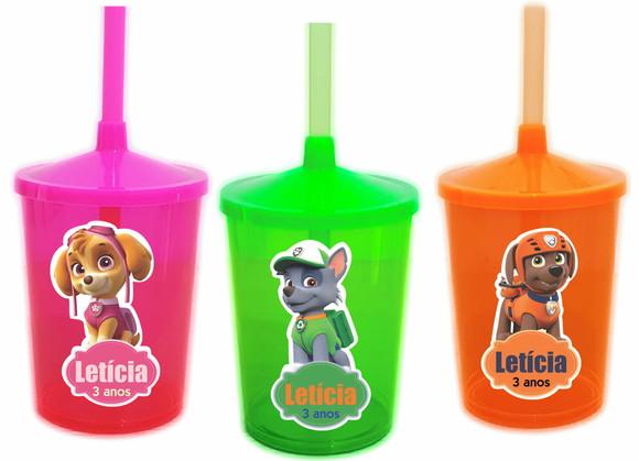 Adesivo para Copo com Canudo Shake Twister Patrulha Canina