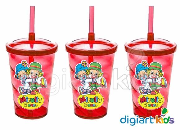 Adesivo para Copo Com Canudo Shake Twister Patati Patata
