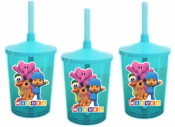Adesivo para Copo com Canudo Shake Twister Pocoyo
