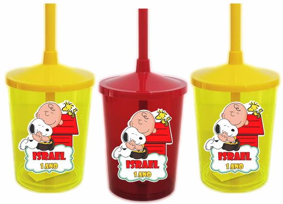 Adesivo para Copo com Canudo Shake Twister Snoopy