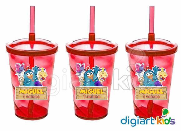 Adesivo para Copo com Canudo Twister Galinha Pintadinha