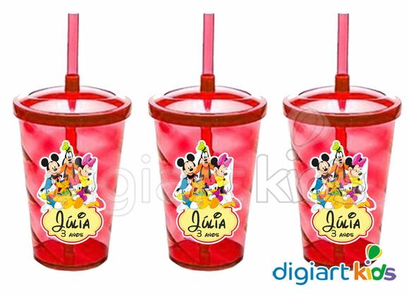 Adesivo para Copo Twister Mickey e Turma