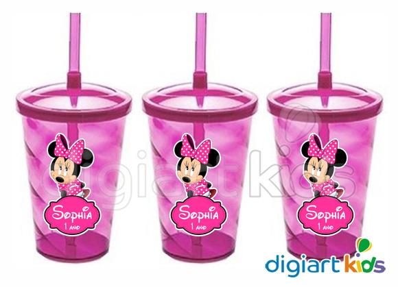 Adesivo para Twister Copo com Canudo Shake Minnie