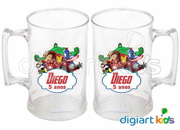 Adesivo Vinil para Caneca -Vingadores