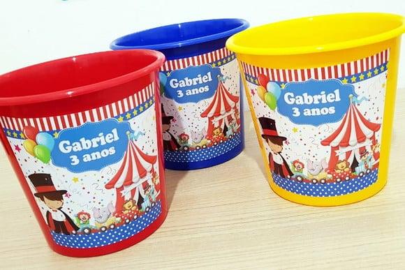 Baldinho de Pipoca Circo Grande 2,8l Prazo Reduzido