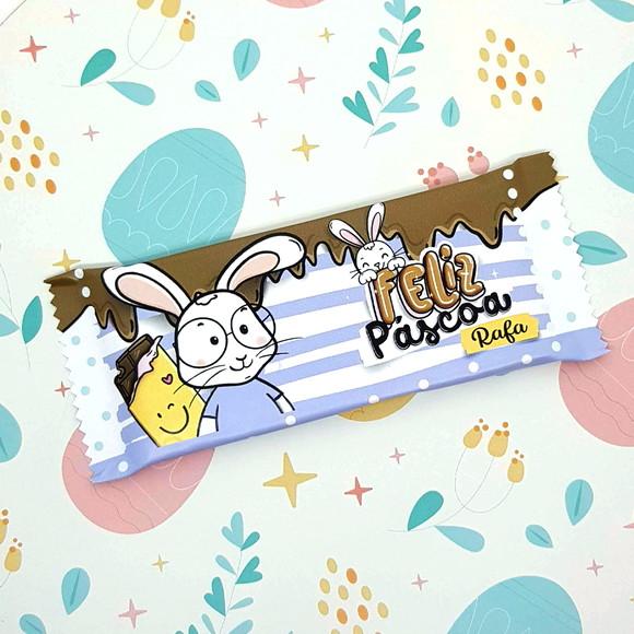 Barra de Chocolate Personalizada Páscoa Azul