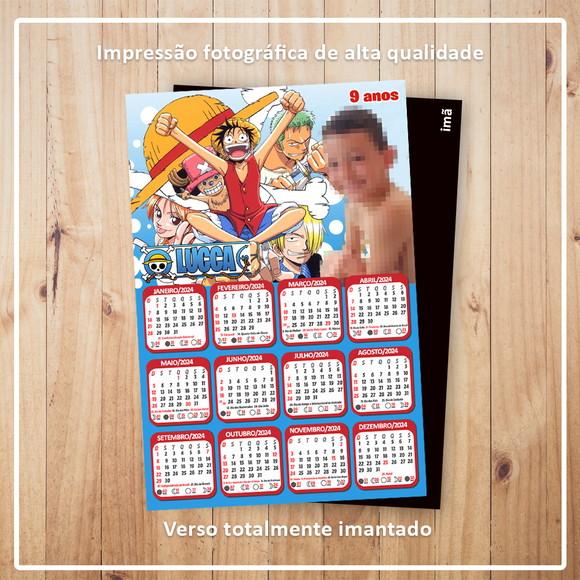 Calendário 10x15 cm com Imã One Piece