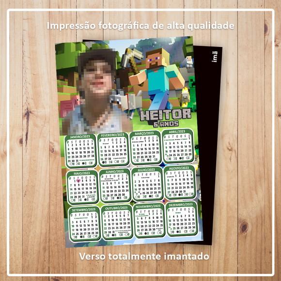 Calendário 10x15 cm com Imã Minecraft