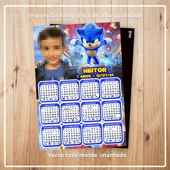 Calendário 10x15 cm com Imã Sonic