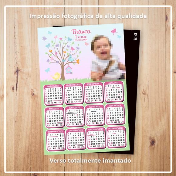 Calendário 10x7 cm com Imã Jardim de Borboletas