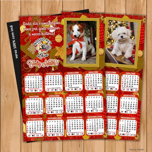 Calendário com Imã de Natal para Petshop com Foto 10x15cm