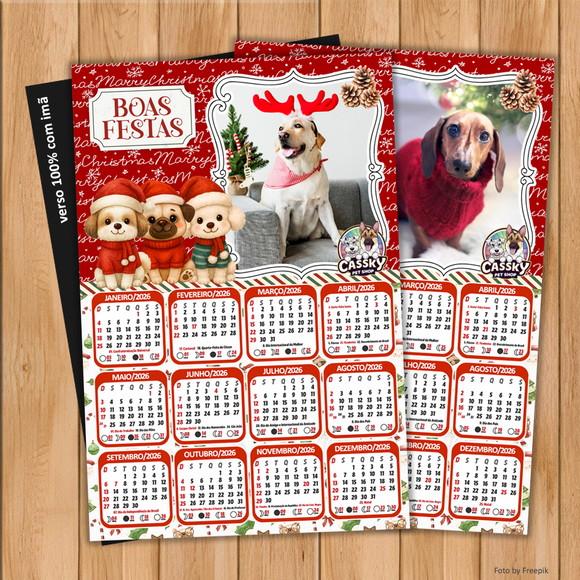 Calendário com Imã de Natal para Petshop com Foto 10x15cm