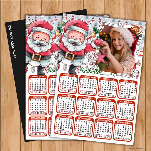 Calendário com Imã Personalizado Natal com Foto 10x15cm