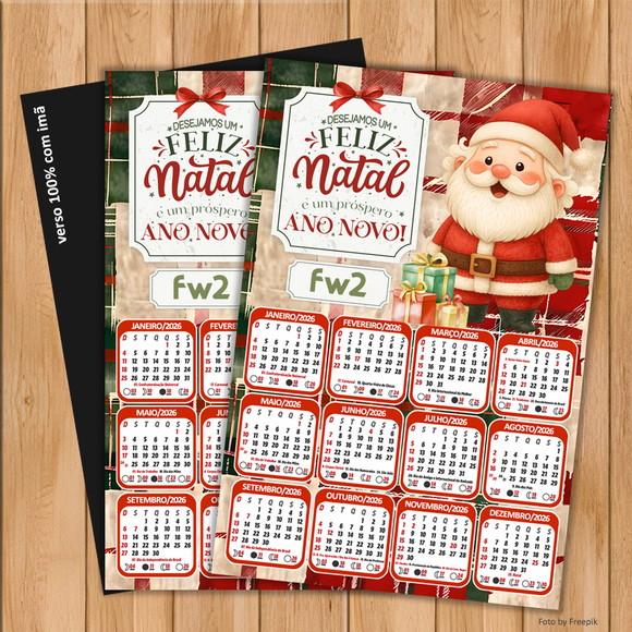 Calendário com Imã Personalizado Natal para Empresas 10x15cm