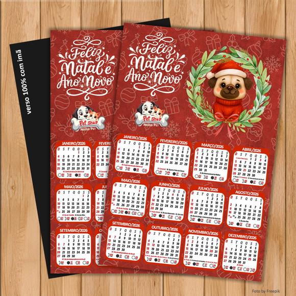 Calendário Imã Personalizado com Foto para Petshop 20x25 cm