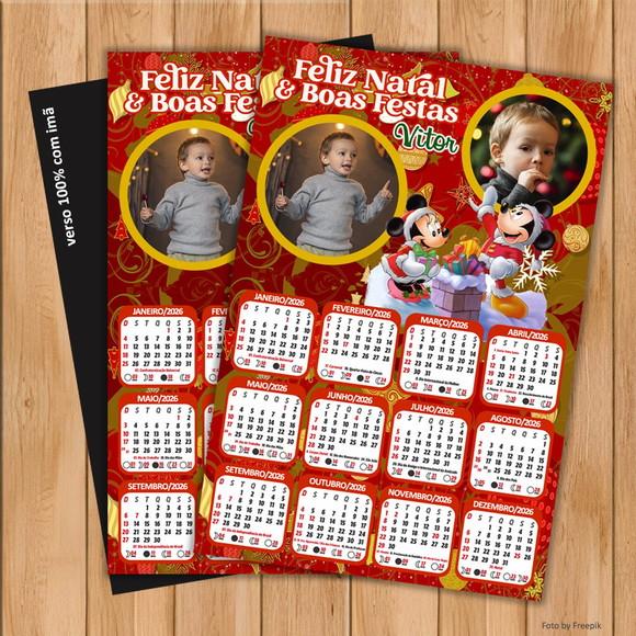 Calendário Imã Personalizado de Natal com 2 Fotos 15x21