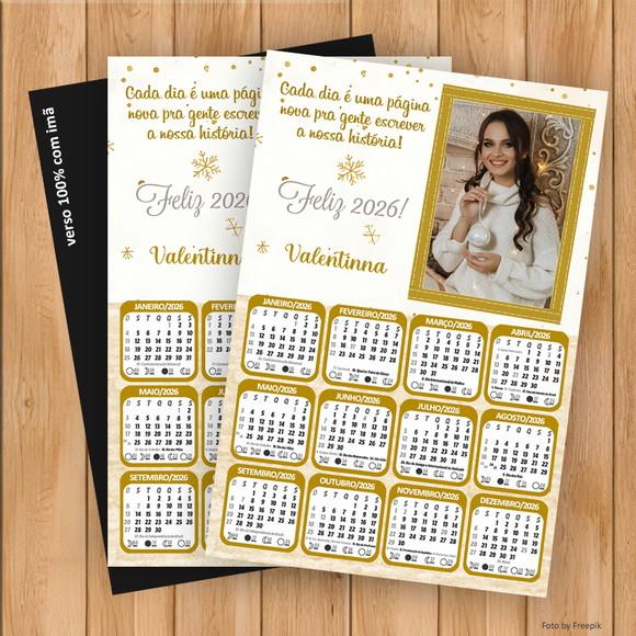 Calendário Imã Personalizado de Ano Novo com Foto 20x25