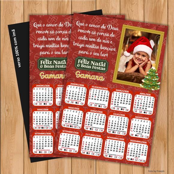 Calendário Imã Personalizado de Natal com Foto 15x21