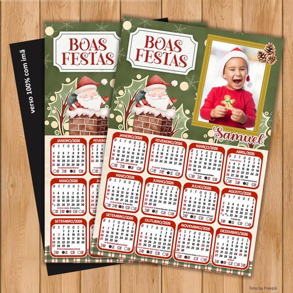 Calendário Imã Personalizado de Natal com Foto 15x21