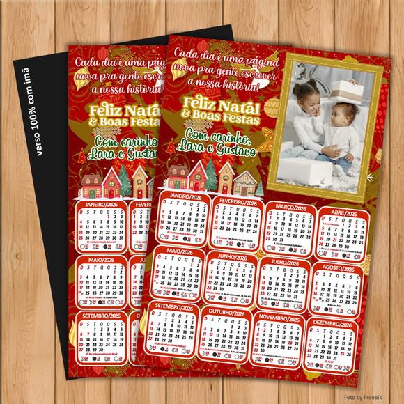 Calendário Imã Personalizado de Natal com Foto 15x21