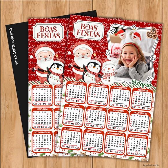 Calendário Imã Personalizado de Natal com Foto 20x25