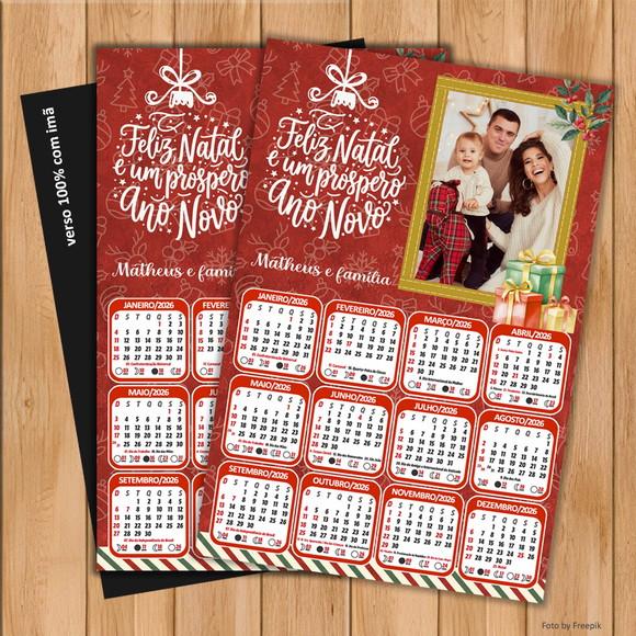 Calendário Imã Personalizado de Natal com Foto 20x25
