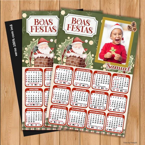 Calendário Imã Personalizado de Natal com Foto 20x25