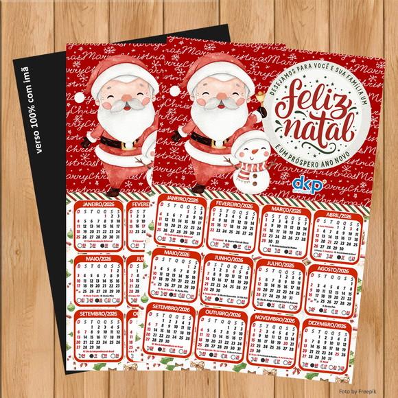 Calendário Imã Personalizado de Natal para Empresa 15x21cm