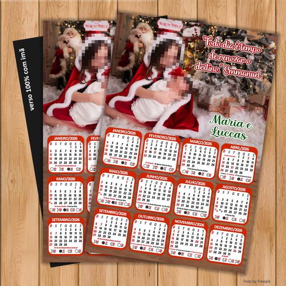 Calendário Imã Personalizado de Natal com Foto 20x25