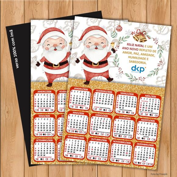 Calendário Imã Personalizado de Natal para Empresa 15x21cm