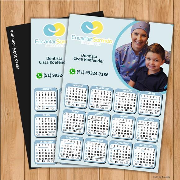 Calendário Imã Personalizado Dentista 20x25cm