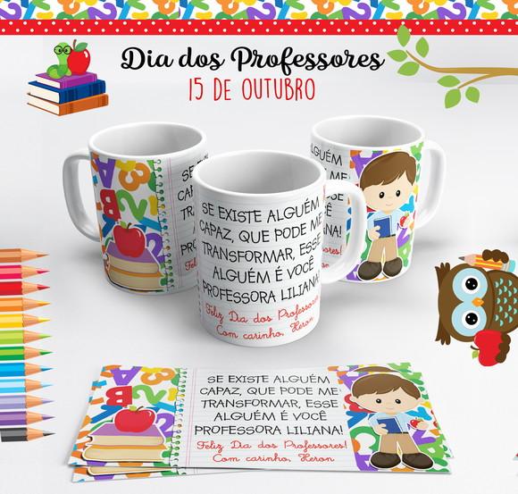 Caneca Com Tubolata Dia Dos Professores - Menino Abc