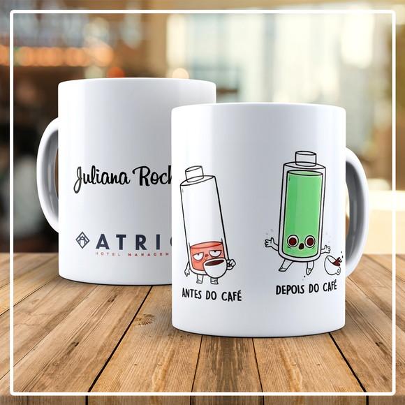 Caneca De Cerâmica Antes e Depois do Café