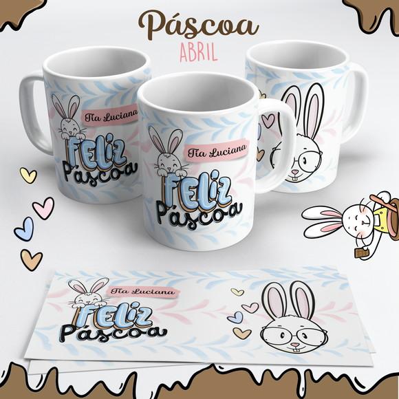 Caneca de Cerâmica Feliz Páscoa