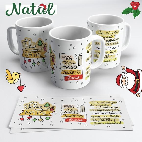 Caneca de Cerâmica Natal Amigo Secreto