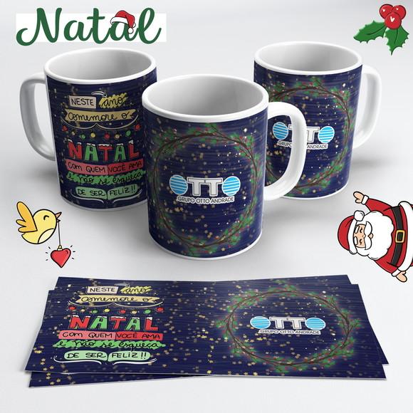 Caneca de Cerâmica Natal com Logo