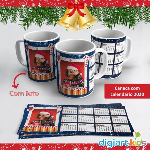 Caneca de Cerâmica Natal com Foto e Calendário