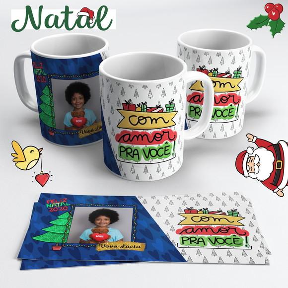 Caneca de Cerâmica Natal com Amor pra Você