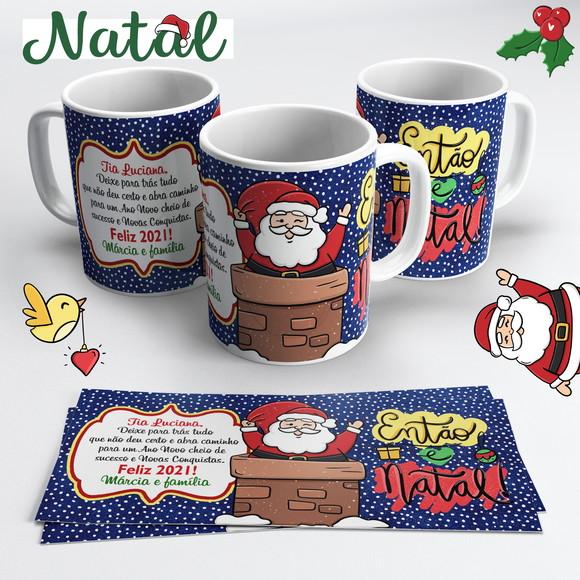 Caneca de Cerâmica Natal com Mensagem Personalizada